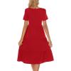 imageBerydress Womens Casual Summer Tiered Midi Dress 2025 Short Sleeve VNeck Loose Cotton Ruffle Babydoll Dress Boho SundressRed