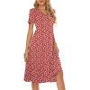 imageBerydress Womens Casual Summer Tiered Midi Dress 2025 Short Sleeve VNeck Loose Cotton Ruffle Babydoll Dress Boho SundressRed Floral