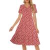 imageBerydress Womens Casual Summer Tiered Midi Dress 2025 Short Sleeve VNeck Loose Cotton Ruffle Babydoll Dress Boho SundressRed Floral