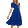 imageBerydress Womens Casual Summer Tiered Midi Dress 2025 Short Sleeve VNeck Loose Cotton Ruffle Babydoll Dress Boho SundressRoyal Blue