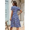 imageBerydress Womens Casual Summer Tiered Midi Dress 2025 Short Sleeve VNeck Loose Cotton Ruffle Babydoll Dress Boho SundressRoyal Blue Flowers