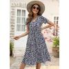 imageBerydress Womens Casual Summer Tiered Midi Dress 2025 Short Sleeve VNeck Loose Cotton Ruffle Babydoll Dress Boho SundressWhite Floral