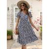 imageBerydress Womens Casual Summer Tiered Midi Dress 2025 Short Sleeve VNeck Loose Cotton Ruffle Babydoll Dress Boho SundressWhite Floral