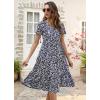 imageBerydress Womens Casual Summer Tiered Midi Dress 2025 Short Sleeve VNeck Loose Cotton Ruffle Babydoll Dress Boho SundressWhite Floral