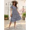 imageBerydress Womens Casual Summer Tiered Midi Dress 2025 Short Sleeve VNeck Loose Cotton Ruffle Babydoll Dress Boho SundressWhite Floral