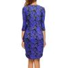 imageBerydress Womens Classic 34 Sleeve V Neck Sheath Casual Party Work Faux Black Wrap DressBlue Floral