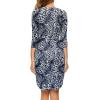 imageBerydress Womens Classic 34 Sleeve V Neck Sheath Casual Party Work Faux Black Wrap DressBlue Leopard