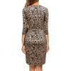 imageBerydress Womens Classic 34 Sleeve V Neck Sheath Casual Party Work Faux Black Wrap DressBrown Leopard