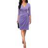 imageBerydress Womens Classic 34 Sleeve V Neck Sheath Casual Party Work Faux Black Wrap DressIris