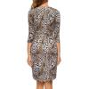 imageBerydress Womens Classic 34 Sleeve V Neck Sheath Casual Party Work Faux Black Wrap DressLeopard