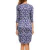 imageBerydress Womens Classic 34 Sleeve V Neck Sheath Casual Party Work Faux Black Wrap DressWhite Floral