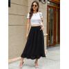 imageBerydress Womens Midi Skirts with Pockets Elastic High Waist Flowy Swing A Line Casual Tiered Ruffle SkirtBlack