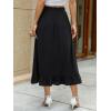 imageBerydress Womens Midi Skirts with Pockets Elastic High Waist Flowy Swing A Line Casual Tiered Ruffle SkirtBlack