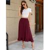 imageBerydress Womens Midi Skirts with Pockets Elastic High Waist Flowy Swing A Line Casual Tiered Ruffle SkirtBurgundy