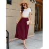 imageBerydress Womens Midi Skirts with Pockets Elastic High Waist Flowy Swing A Line Casual Tiered Ruffle SkirtBurgundy
