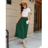 imageBerydress Womens Midi Skirts with Pockets Elastic High Waist Flowy Swing A Line Casual Tiered Ruffle SkirtDark Green