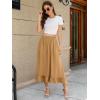 imageBerydress Womens Midi Skirts with Pockets Elastic High Waist Flowy Swing A Line Casual Tiered Ruffle SkirtKhaki