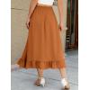 imageBerydress Womens Midi Skirts with Pockets Elastic High Waist Flowy Swing A Line Casual Tiered Ruffle SkirtOrange