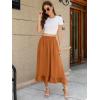 imageBerydress Womens Midi Skirts with Pockets Elastic High Waist Flowy Swing A Line Casual Tiered Ruffle SkirtOrange
