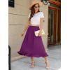 imageBerydress Womens Midi Skirts with Pockets Elastic High Waist Flowy Swing A Line Casual Tiered Ruffle SkirtPurple