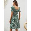 imageBerydress Womens Summer Dresses 2025 Pockets Short Sleeve Square Neck Flowy A Line Casual Boho Smocked Mini Sun DressGreen Flower