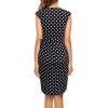 imageBerydress Womens Vintage VNeck Sheath Casual Party Work Faux Black Wrap DressBlack Polka Dot