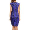 imageBerydress Womens Vintage VNeck Sheath Casual Party Work Faux Black Wrap DressBlue Floral