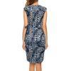 imageBerydress Womens Vintage VNeck Sheath Casual Party Work Faux Black Wrap DressBlue Leopard