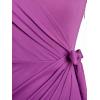 imageBerydress Womens Vintage VNeck Sheath Casual Party Work Faux Black Wrap DressGrape Purple