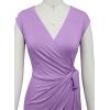 imageBerydress Womens Vintage VNeck Sheath Casual Party Work Faux Black Wrap DressLavender