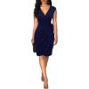 imageBerydress Womens Vintage VNeck Sheath Casual Party Work Faux Black Wrap DressNavy