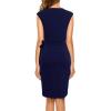 imageBerydress Womens Vintage VNeck Sheath Casual Party Work Faux Black Wrap DressNavy