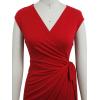 imageBerydress Womens Vintage VNeck Sheath Casual Party Work Faux Black Wrap DressRed
