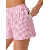 imageBoxer Shorts for Women Summer Gingham Pajama Casual Plaid Shorts Y2K Beach Bottoms with PocketA Pink