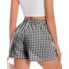 imageBoxer Shorts for Women Summer Gingham Pajama Casual Plaid Shorts Y2K Beach Bottoms with PocketBlack