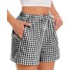 imageBoxer Shorts for Women Summer Gingham Pajama Casual Plaid Shorts Y2K Beach Bottoms with PocketBlack