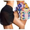 imageCHICGAL 2 Pieces Women Beach Sarong Bathing Suit Wrap Skirt Sheer Bikini Swimsuit Cover Ups for SwimwearBlack  Colorful Paint