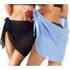 imageCHICGAL 2 Pieces Women Beach Sarong Bathing Suit Wrap Skirt Sheer Bikini Swimsuit Cover Ups for SwimwearBlack  Light Blue