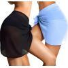 imageCHICGAL 2 Pieces Women Beach Sarong Bathing Suit Wrap Skirt Sheer Bikini Swimsuit Cover Ups for SwimwearBlack  Light Blue