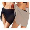 imageCHICGAL 2 Pieces Women Beach Sarong Bathing Suit Wrap Skirt Sheer Bikini Swimsuit Cover Ups for SwimwearBlack  Light Khaki