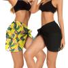imageCHICGAL 2 Pieces Women Beach Sarong Bathing Suit Wrap Skirt Sheer Bikini Swimsuit Cover Ups for SwimwearBlack and Banana Pink