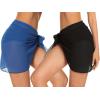 imageCHICGAL 2 Pieces Women Beach Sarong Bathing Suit Wrap Skirt Sheer Bikini Swimsuit Cover Ups for SwimwearBlack and Solid Blue