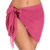 imageCHICGAL 2 Pieces Women Beach Sarong Bathing Suit Wrap Skirt Sheer Bikini Swimsuit Cover Ups for SwimwearLight Pink and Black