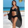 imageCHICGAL Sarong Wraps Swimsuit Coverup for Women Bathing Suit Cover Up Summer Bikini Beach SwimwearBlack