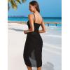 imageCHICGAL Sarong Wraps Swimsuit Coverup for Women Bathing Suit Cover Up Summer Bikini Beach SwimwearBlack