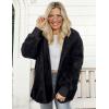 imageCHICGAL Womens Fuzzy Jacket Hooded Cardigan Open Front Sherpa Coat Outwear with PocketsBlack