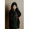imageCHICGAL Womens Fuzzy Jacket Hooded Cardigan Open Front Sherpa Coat Outwear with PocketsBlack
