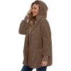 imageCHICGAL Womens Fuzzy Jacket Hooded Cardigan Open Front Sherpa Coat Outwear with PocketsBrown