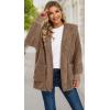 imageCHICGAL Womens Fuzzy Jacket Hooded Cardigan Open Front Sherpa Coat Outwear with PocketsBrown
