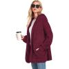 imageCHICGAL Womens Fuzzy Jacket Hooded Cardigan Open Front Sherpa Coat Outwear with PocketsBurgundy